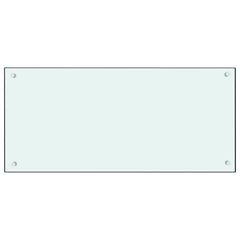 White tempered glass kitchen backsplash, 35.4x15.7 inches, heat and scratch resistant.