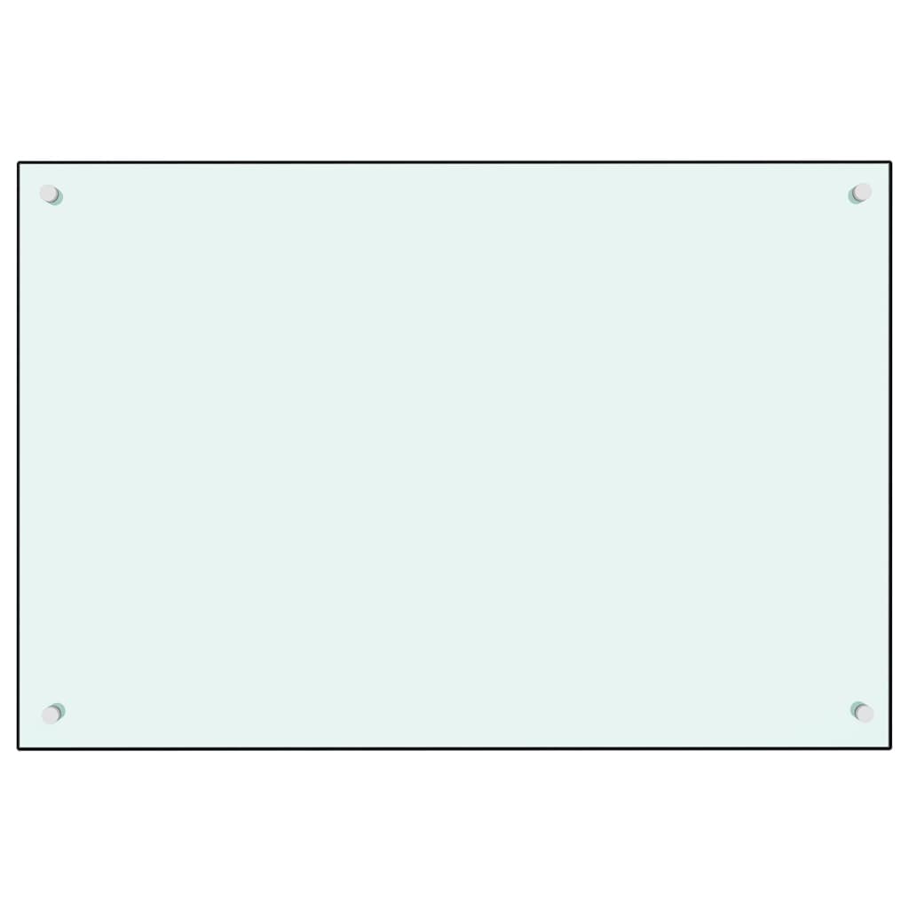 White tempered glass kitchen backsplash panel, 35.4 by 23.6 inches.