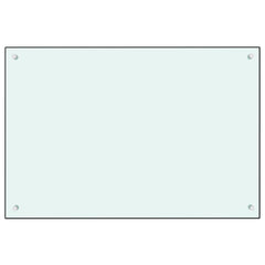 White tempered glass kitchen backsplash panel, 35.4 by 23.6 inches.