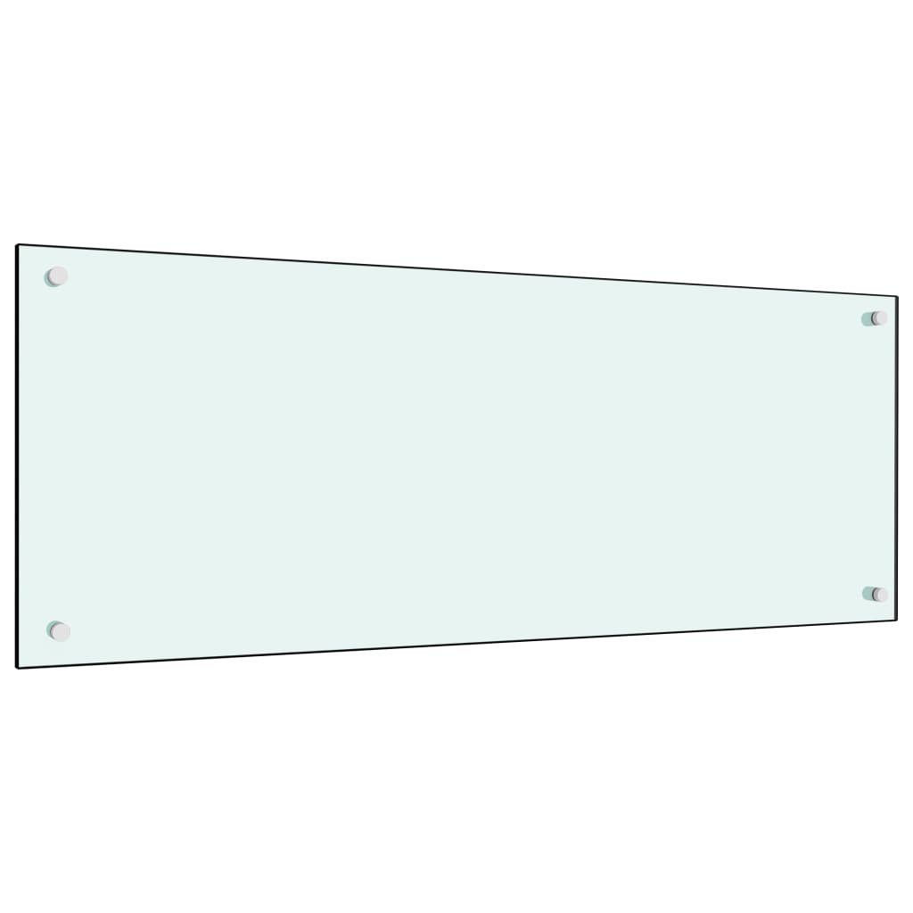 White tempered glass kitchen backsplash, 39.4x15.7 inches, with a sleek, modern design.