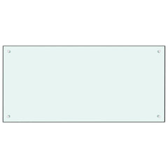 White tempered glass kitchen backsplash measuring 39.4"x19.7" with a sleek, modern design.