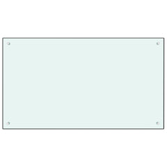 White tempered glass kitchen backsplash, measuring 39.4"x23.6", with a sleek finish.
