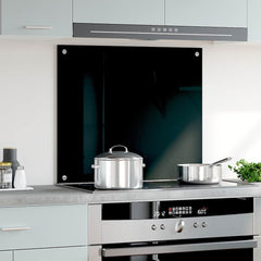 Kitchen Backsplash Black 27.6x23.6 Tempered Glass