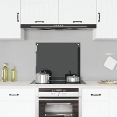 Kitchen Backsplash Black 27.6x23.6 Tempered Glass