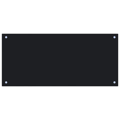 Black tempered glass kitchen backsplash measuring 35.4"x15.7" with a sleek design.