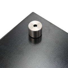 Black tempered glass kitchen backsplash, 35.4"x15.7", with a sleek, heat-resistant design.