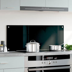 Kitchen Backsplash Black 39.4x15.7 Tempered Glass
