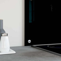 Kitchen Backsplash Black 39.4x23.6 Tempered Glass