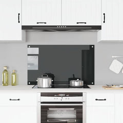 Kitchen Backsplash Black 39.4x23.6 Tempered Glass