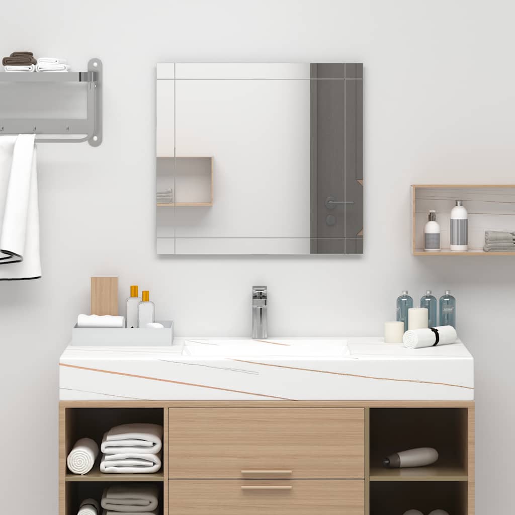 Wall Mirror Transparent Glass 31.5 x 23.6 in Minimalistic