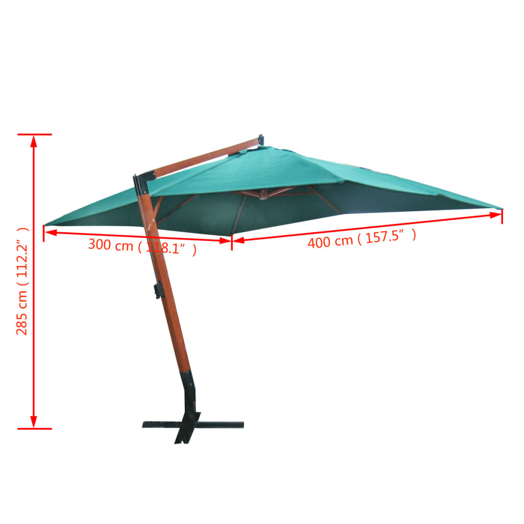 Floating Garden Parasol Melia 118.1x157.5 Green