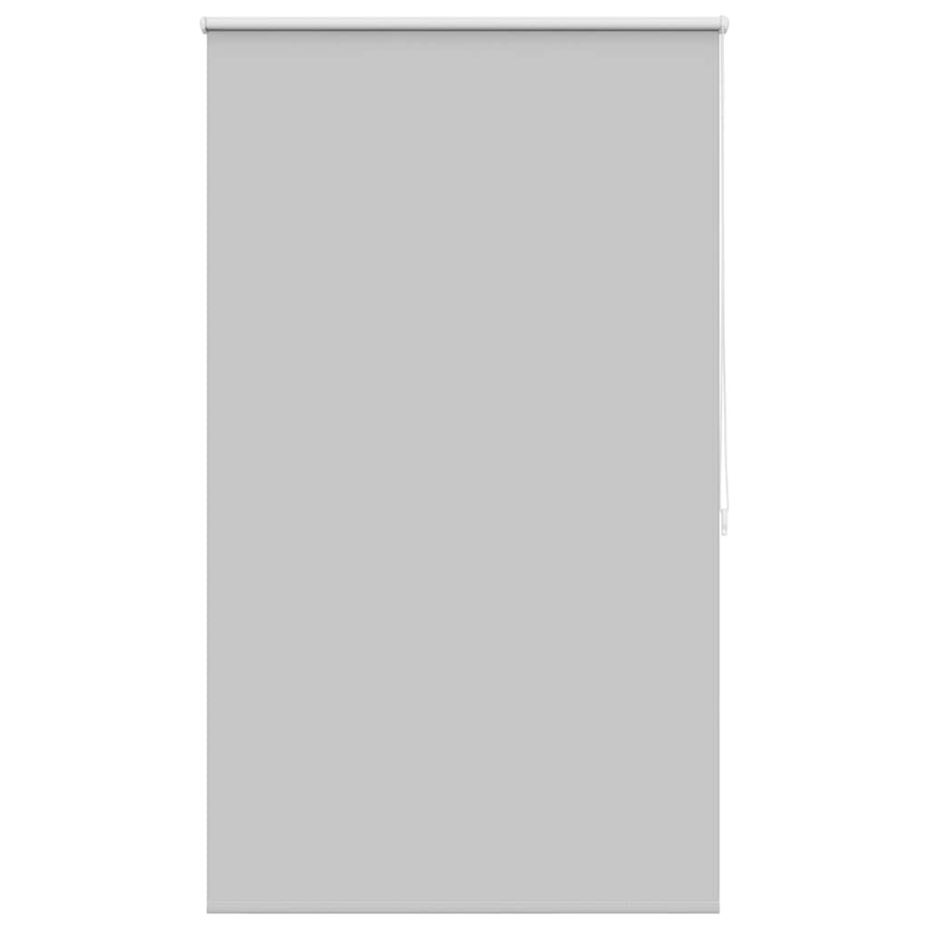 Gray blackout roller blind, 31.5x68.9 inches, with white chain.