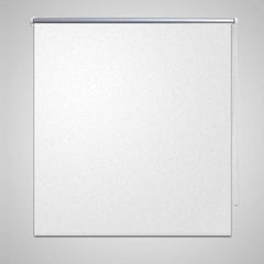 White Bostome blackout roller blind, 39.4x90.6 inches, mounted on a rod.