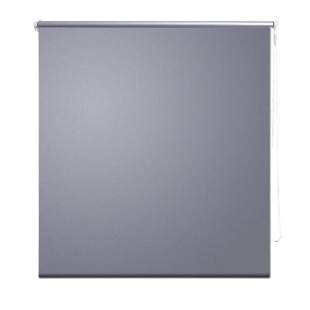 Gray blackout roller blind, 39.4x90.6 inches, with pull cord.