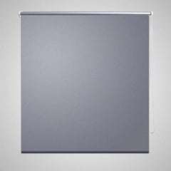 Gray blackout roller blind, 39.4 by 90.6 inches, with side brackets.