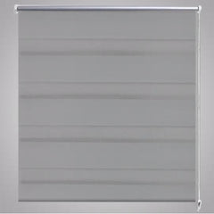 Gray Zebra roller blind in 23.6 x 47.2 inches with horizontal stripes.