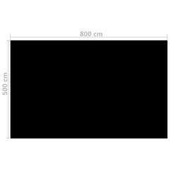 Black rectangular PE solar pool film measuring 26.3 x 16.5 feet for efficient heating.
