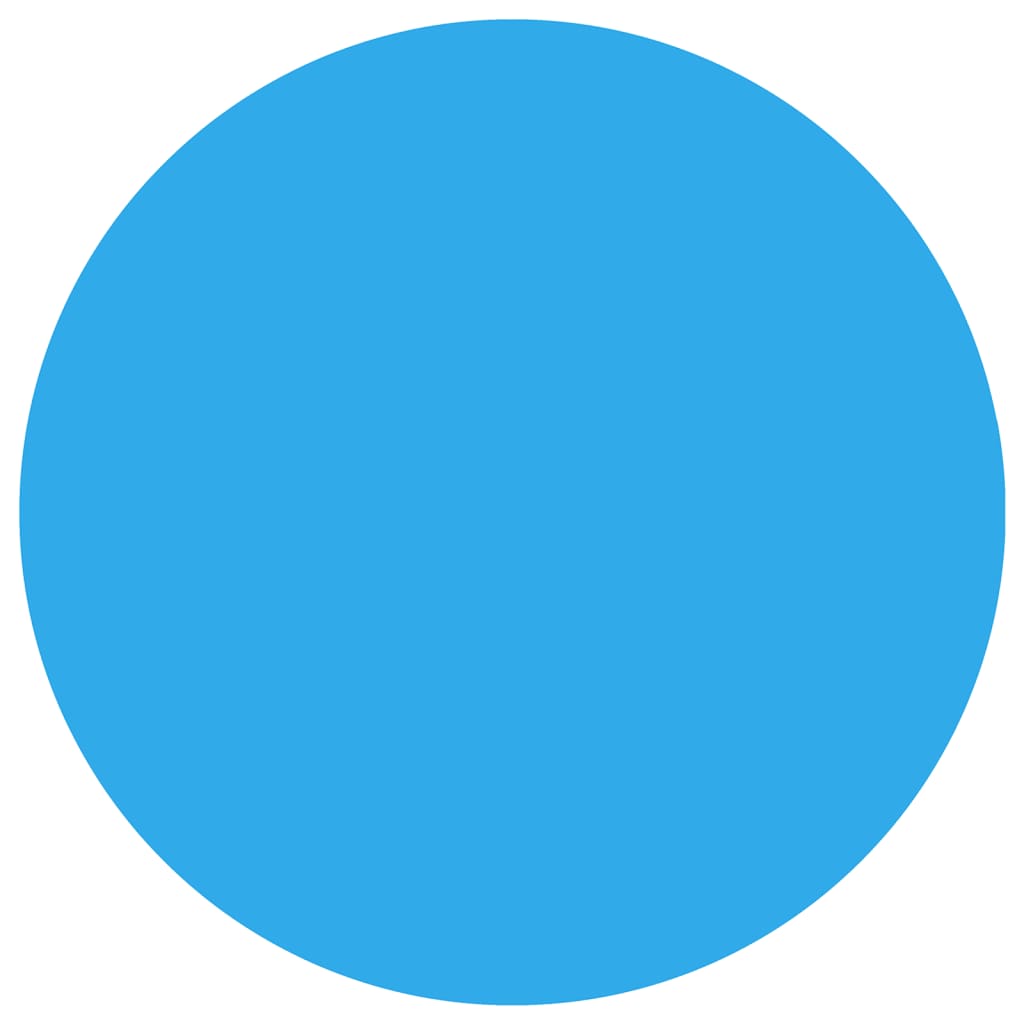 Blue round floating solar pool cover measuring 98.4 inches in diameter made of PE material.