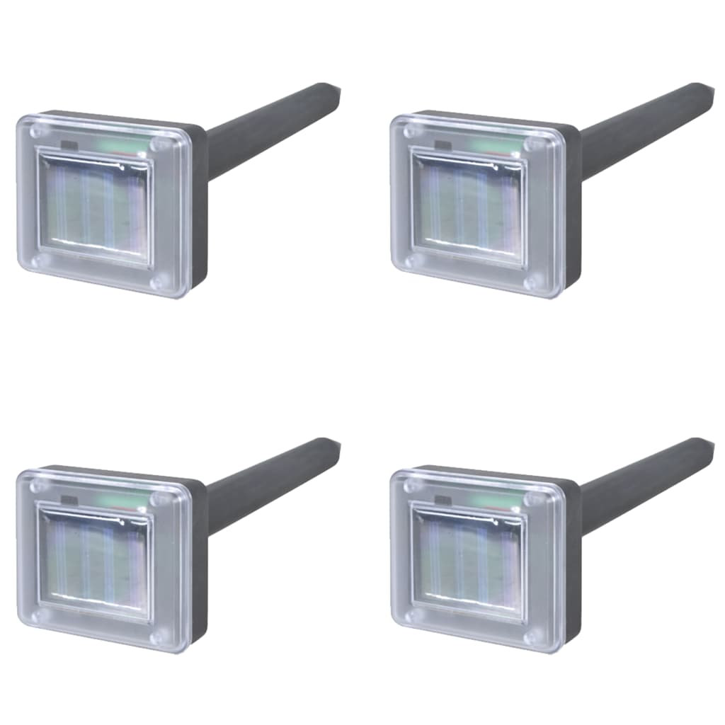 Four waterproof solar-powered rat exterminator stakes with vibration technology.