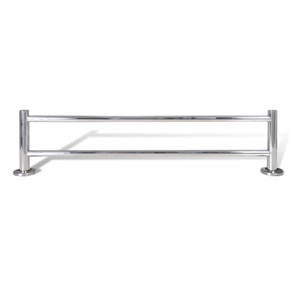 Stainless steel 2-tube towel rack, 23.6 inches wide.
