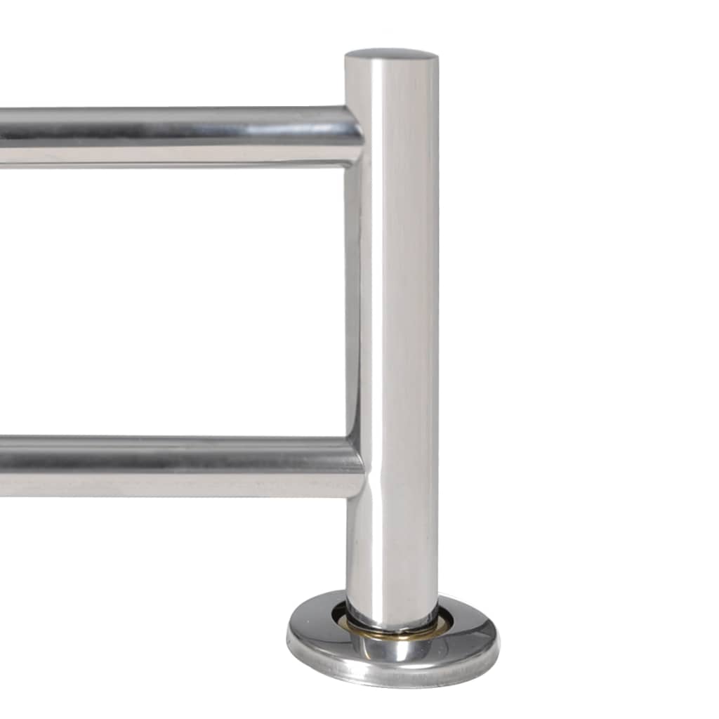 Stainless steel 2-tube towel rack, 23.6 inches wide.