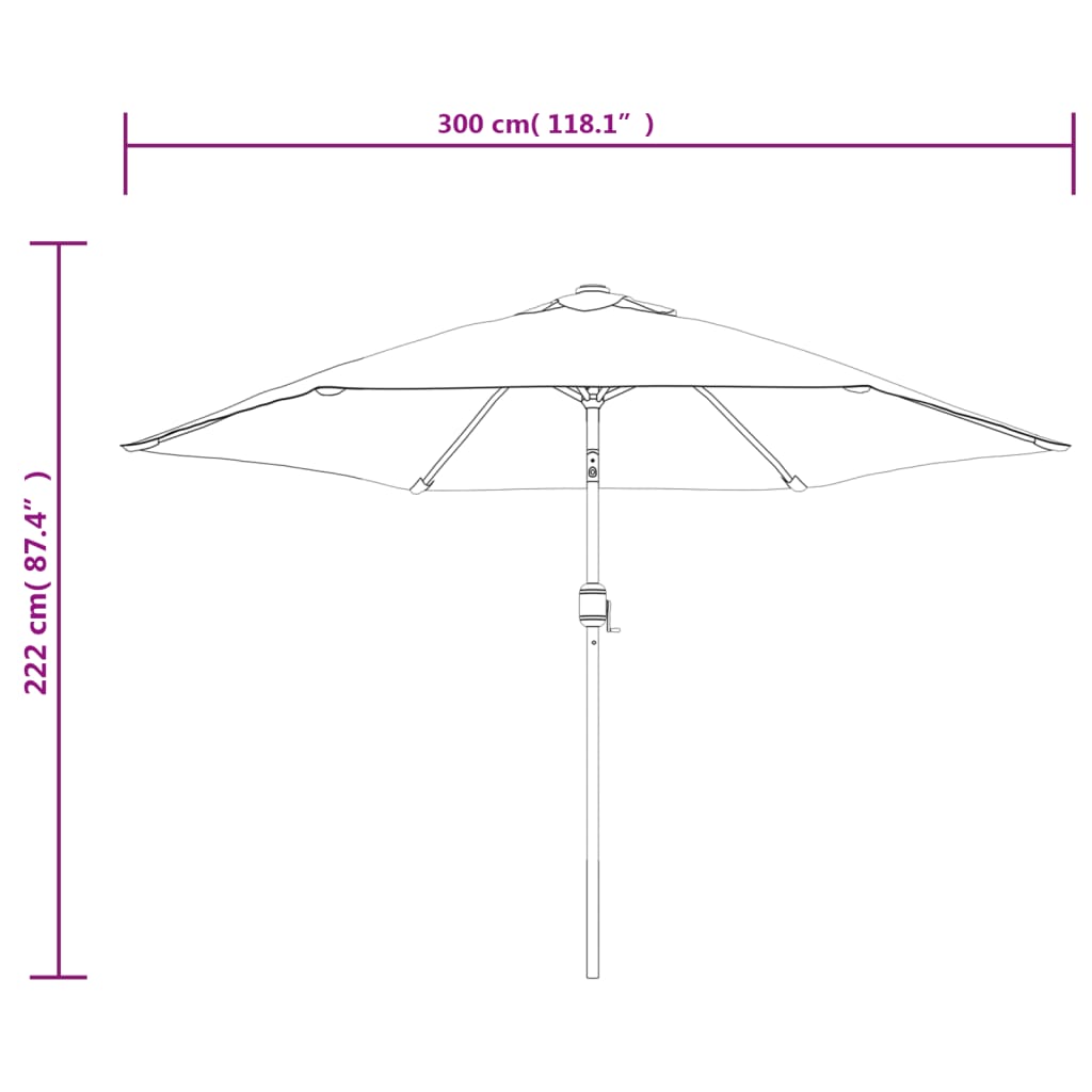 Garden Parasol Green 9.8' Steel Pole