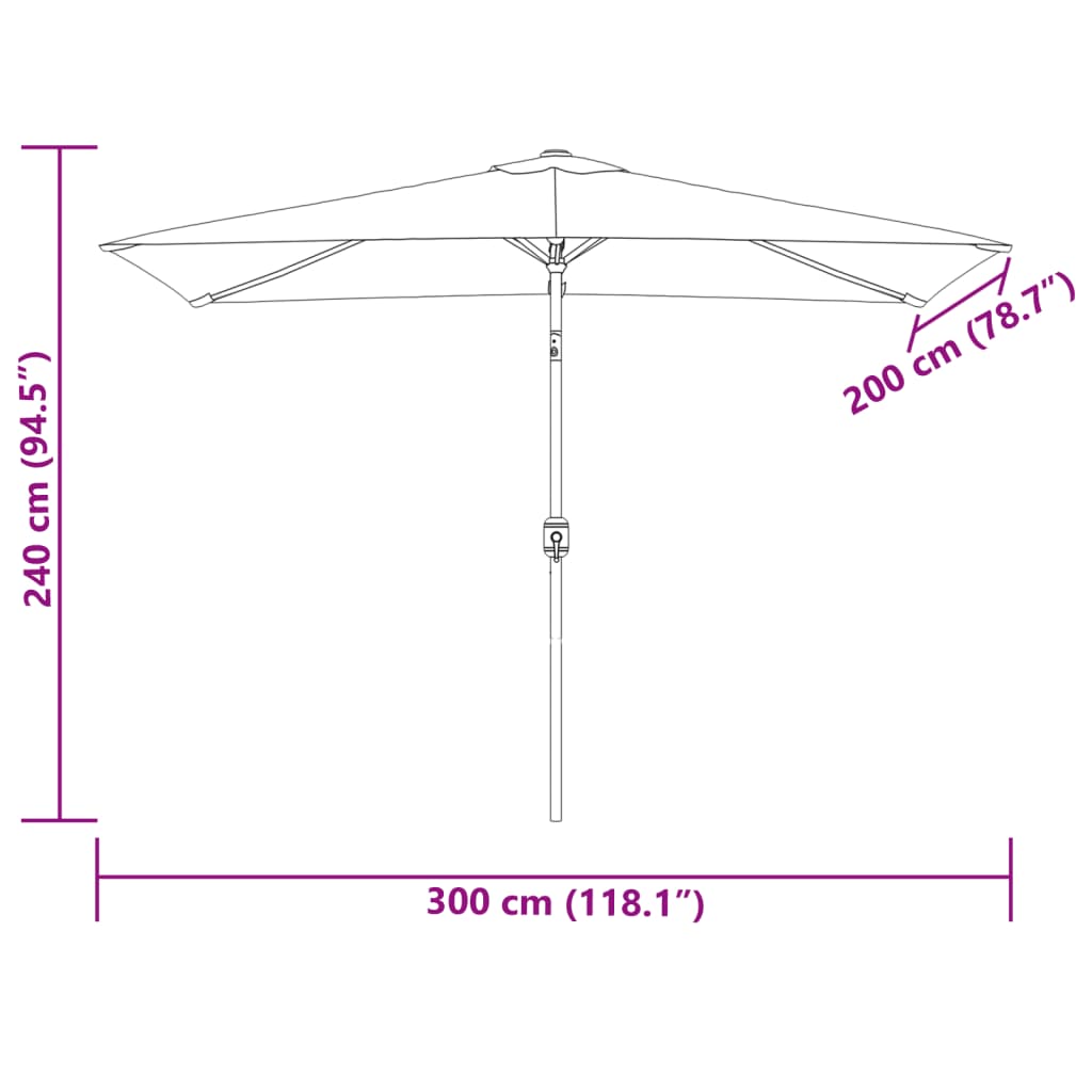 Garden Parasol 78.7x118.1 Sand White Rectangular