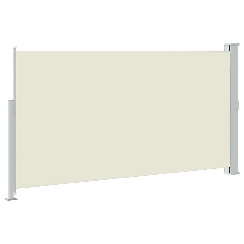 Side Awning Cream Polyester (Screen), Steel (Stand) 63x118 in – Bostome