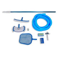 Bostome XXL pool cleaning set with vacuum head, skimmer, brush, and telescopic pole.