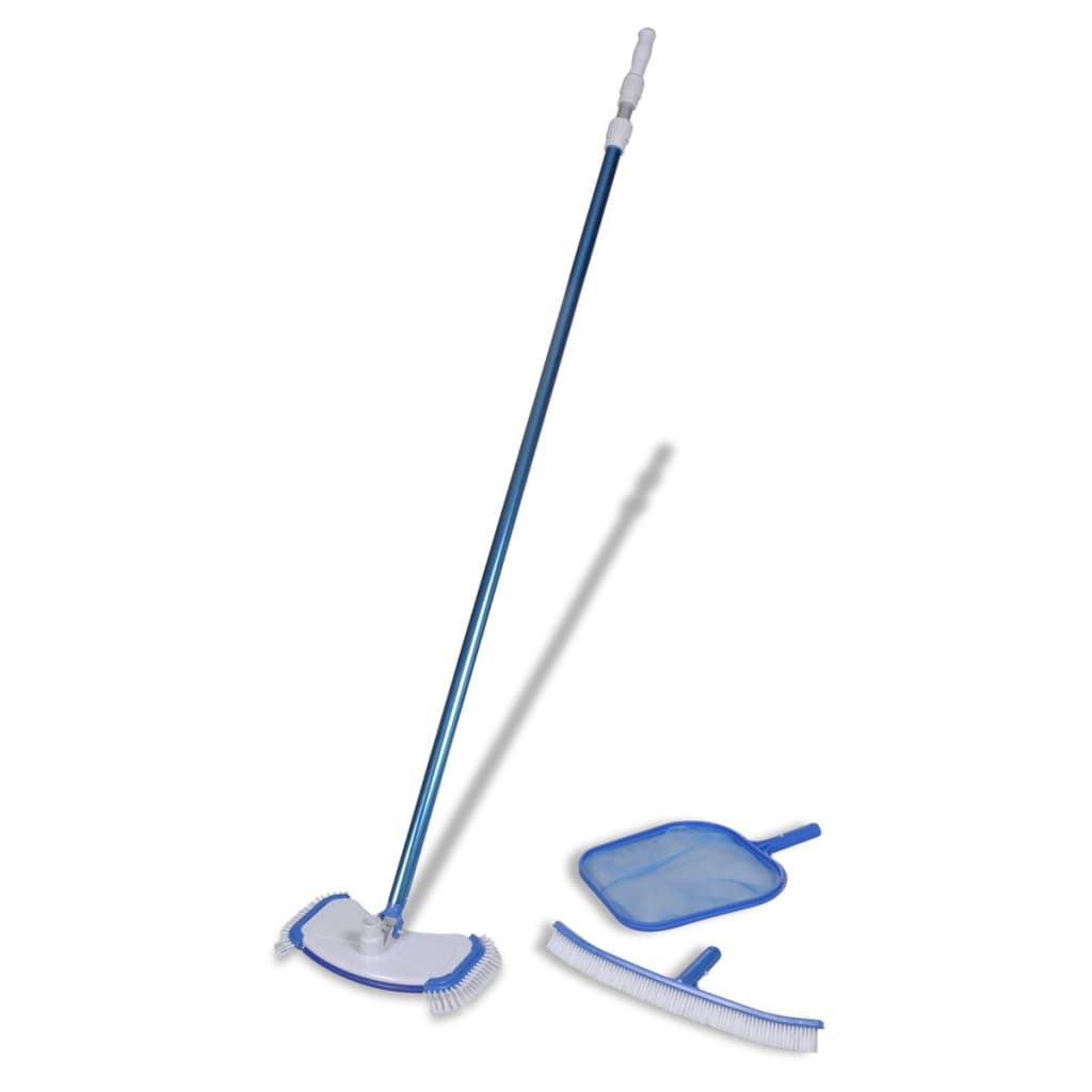 Bostome XXL pool cleaning set with vacuum head, skimmer, brush, and telescopic pole.