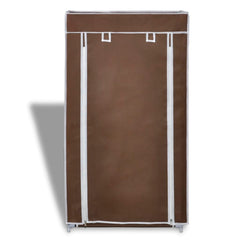 Fabric Shoe Cabinet with Cover 23 x 11 x 42 Brown