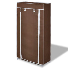 Fabric Shoe Cabinet with Cover 23 x 11 x 42 Brown