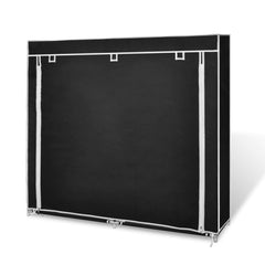 Fabric Shoe Cabinet with Cover 45 x 11 x 43 Black
