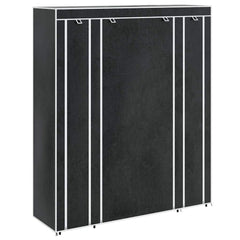 Cabinet Black Non-woven Fabric, Iron Collapsible Fabric Wardrobe