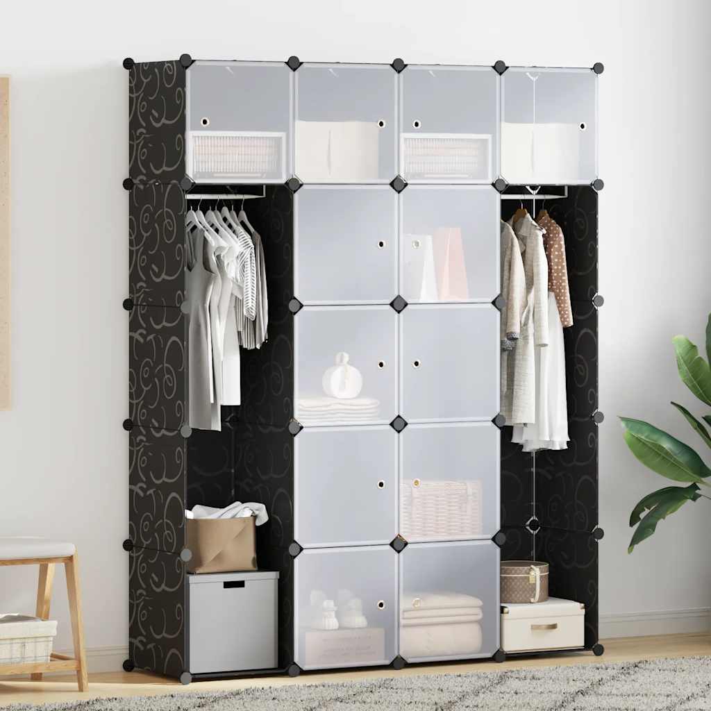 Modular Storage Black and White Plastic Large Modular – Bostome