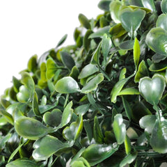 Two 10.6-inch mixed green artificial boxwood topiary balls in a pack.
