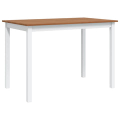 Dining Set Brown and White Pine wood Large Durable Dining Set