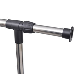 Clothes Rack Silver, Black Stainless Steel, PP Plastic Adjustable