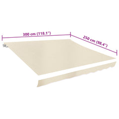 Awning Top Sunshade Canvas Cream 9.8'x8.2' (Frame Not Included)