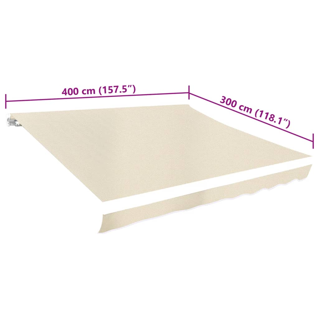 Awning Top Sunshade Canvas Cream 13.1'x9.8' (Frame Not Included)