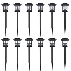 Outdoor Solar Lamp LED Light Set 12 pcs with Spike 3.4x3.4x15