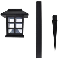 Outdoor Solar Lamp LED Light Set 12 pcs with Spike 3.4x3.4x15