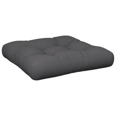 Gray polyester pallet cushion measuring 23.6x23.6x4.7 inches.