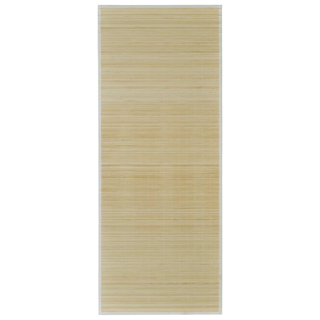 Natural bamboo rectangular rug, 31.5x78.7 inches, with light beige woven texture.
