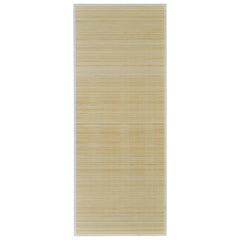 Natural bamboo rectangular rug, 31.5x78.7 inches, with light beige woven texture.