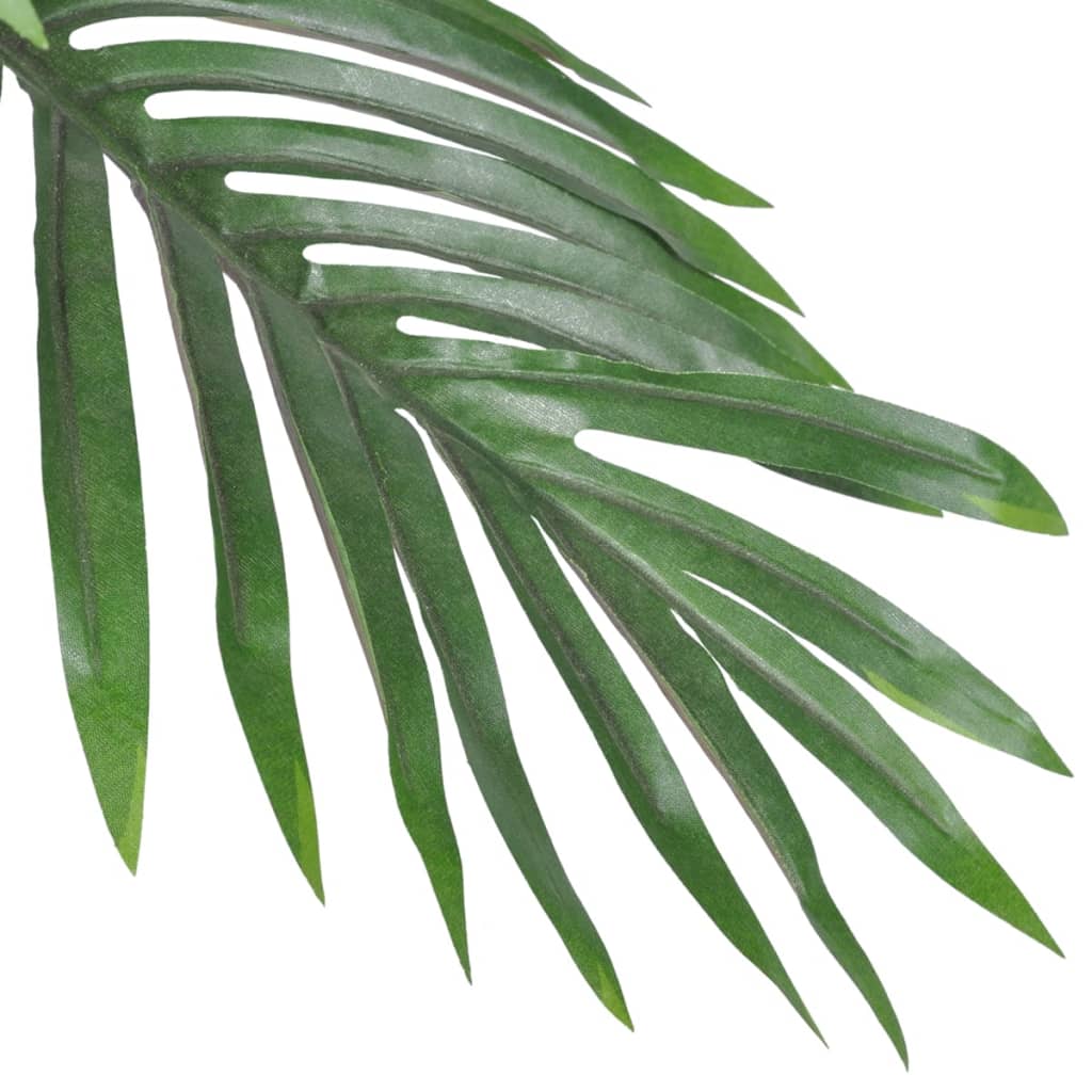 Artificial Cycas palm tree with 21 green fronds and palm-fiber trunk in a 7" pot, 31" tall.
