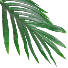 Artificial Cycas palm tree with 21 green fronds and palm-fiber trunk in a 7" pot, 31" tall.