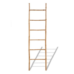 Bostome bamboo towel ladder rack with 6 rungs, 74.8 inches high.