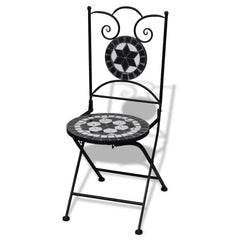 Garden Chair Set of 2 Black and White