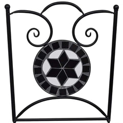 Garden Chair Set of 2 Black and White